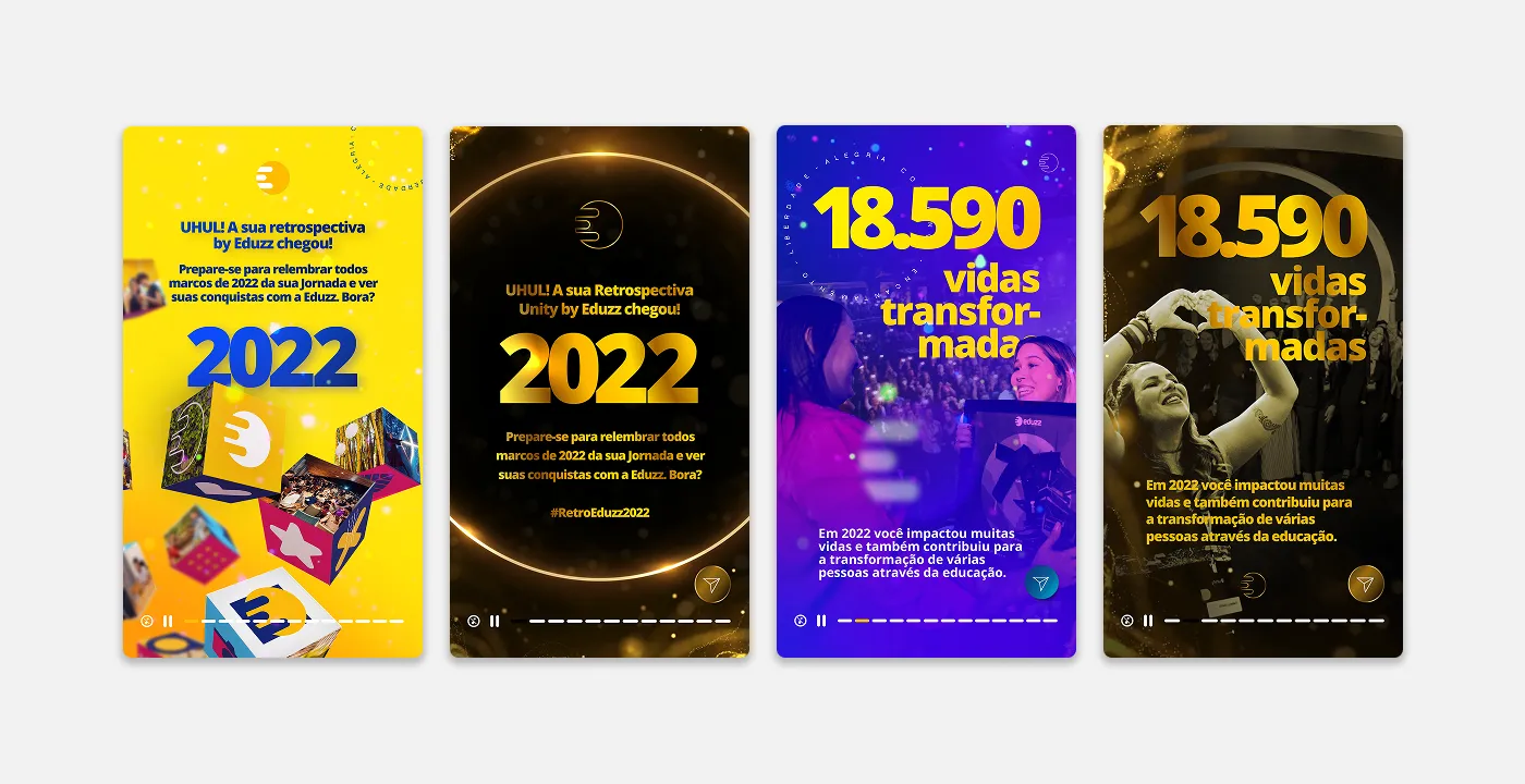First screens of the 2022 recap highlighting the number of lives transformed