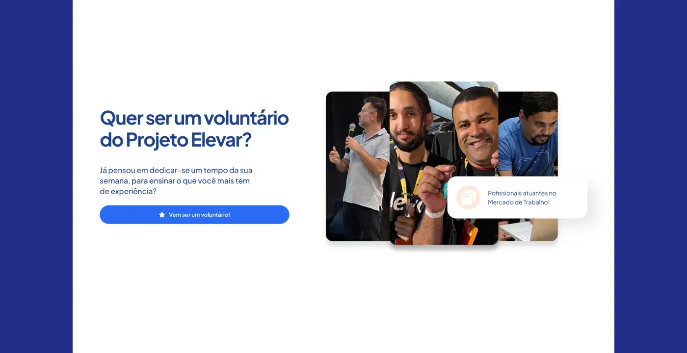 Volunteering section with an invitation to get involved